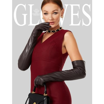 VIKIDEER Warm Elegant Long Leather Gloves for Women