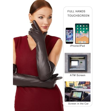 VIKIDEER Warm Elegant Long Leather Gloves for Women