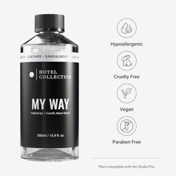 Aroma360 Hotel Collection Diffuser Oil-My Way-Aromatherapy Essential Fragrance Oil-Sandalwood, Warm Virginia Cedar& Beautiful Iris-500ML 16.9 Fl oz