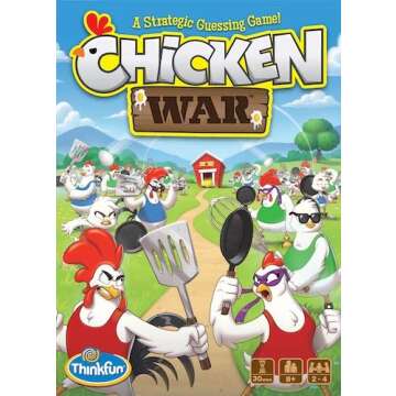 ThinkFun Chicken War Game - A Strategic Board Game with a Fun Theme and Hilarious Artwork, Perfect for Game Nights