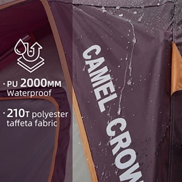 Waterproof CAMEL CROWN Camping Tent for 2-6 People