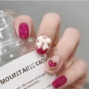 Sokfone 3D Butterfly Nail Art Charms White Matte Simple Resin Bow Tie Design Decoration Nail Charms DIY Crafts Nail Accessories Nail Decorations for Women and Girls