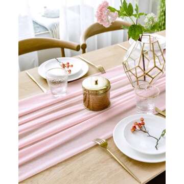 Shop BOXAN Pink Table Runner for Weddings and Parties