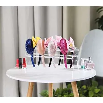 Pengup Heaband Holder Organizer,Acrylic Hair Band Ear Display Stand Jewelry Storage for Show Selling.