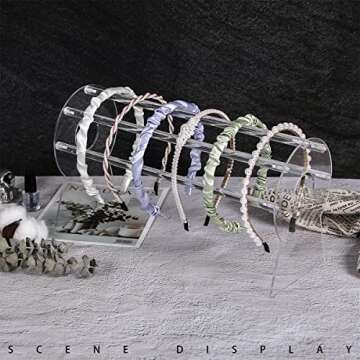 Pengup Heaband Holder Organizer,Acrylic Hair Band Ear Display Stand Jewelry Storage for Show Selling.