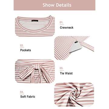 Arolina Striped Summer T-Shirt Dress with Pockets