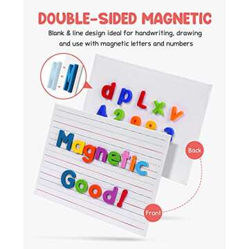 Gamenote 12 Pack Magnetic Small White Board Set - Double Sided Magnet Dry Erase Ruled Lap Boards 9x1...
