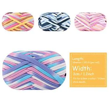 iSuperb 4 Pack Knitting Yarn Fabric Cloth T-Shirt Yarn Carpet Yarn for DIY Knitted Fabric Art Basket Bag (D)
