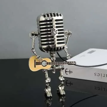 Handmade Microphone Robot Lamp for Music Lovers