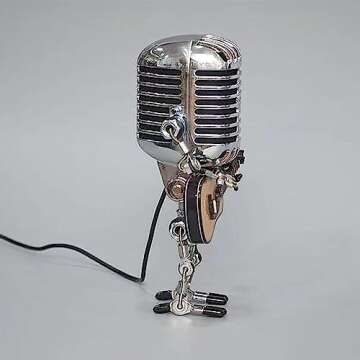 Handmade Microphone Robot Lamp for Music Lovers