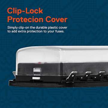 True Mods 10 Way Blade Fuse Box for Automotive [ATC/ATO Blade Fuses] [100 Amp][LED Indicator] [Protection Cover] [10-30V DC; 12V] Auto Marine Fuse Block