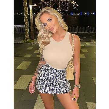 Stylish LCNBA Women's High Neck Sleeveless Bodysuit