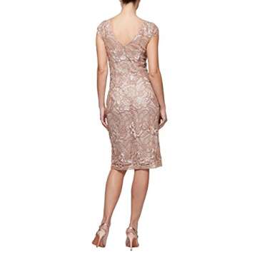 Alex Evenings Women's Short Floral Embroidered Cocktail Sheath Dress