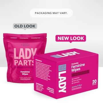 Lady Parts Feminine Wipes | Flushable Wet Wipe for Women | pH Optimized for Privates, Body, Booty, &...