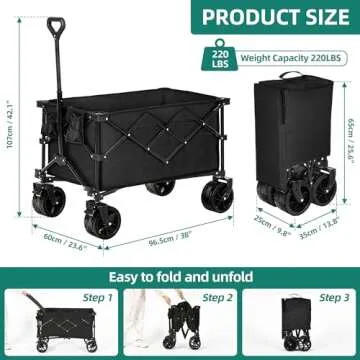 YITAHOME Heavy Duty Foldable Wagon for Outdoors and Shopping