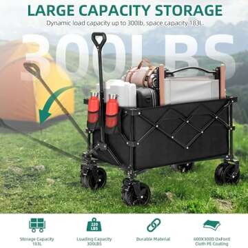 YITAHOME Heavy Duty Foldable Wagon for Outdoors and Shopping