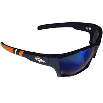 Siskiyou Sports NFL Denver Broncos Unisex Edge Wrap Sunglass and Bag Set, Team Colors, One Size
