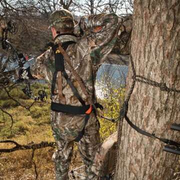 MUDDY Safeguard Youth Combo Safeguard Harness, Lineman's Rope, Tree Strap, Suspension Relief Strap, & Carabiner Super Light Easy-to-Use 360-degree Movement Outdoor Hunting Tree Climbing Gear