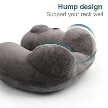 MRSGUO Inflatable Travel Pillow Soft Velvet Support Head, Neck and Chin in Airplanes Car and Home Washable Cover with Portable Carrying Bag