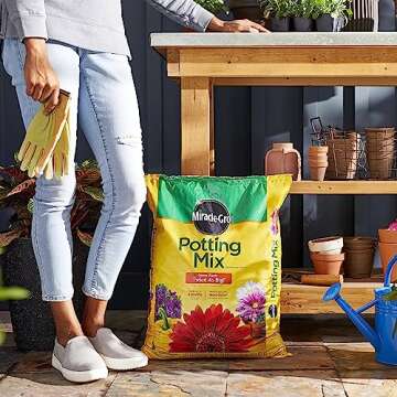 Miracle-Gro Potting Mix, For Container Plants, Flowers, Vegetables, Shrubs, Annuals, Perennials, Feeds for up to 6 Months, 1 cu. ft.