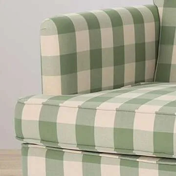 GDFStudio Tufted Fabric Club Chair, Green Checkerboard
