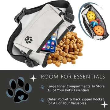 Dog Treat Pouches for Pet Training - Multi-Wear & Stylish Fanny Pack for Walking