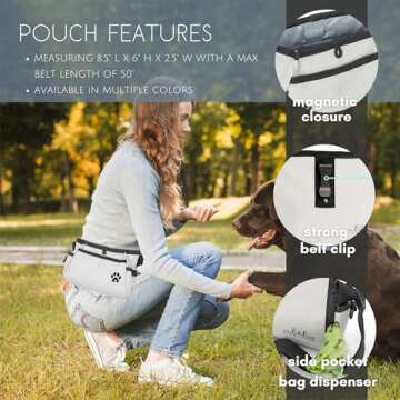 Dog Treat Pouches for Effective Pet Training & Walking