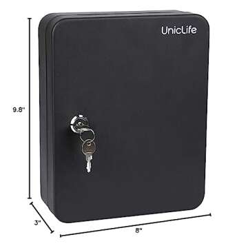 Uniclife 48-Key Steel Key Cabinet with Security Features