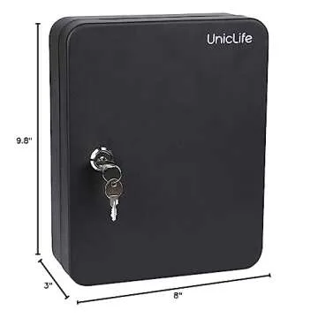 Uniclife 48-Key Steel Key Cabinet with Security Features