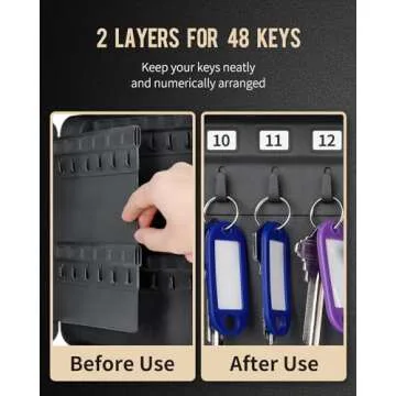 Uniclife 48-Key Steel Key Cabinet with Security Features