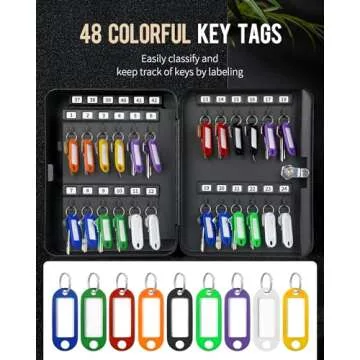 Uniclife 48-Key Steel Key Cabinet with Security Features