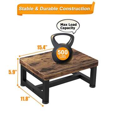 Sturdy Wooden Step Stool for Adults and Kids, 500 LBS Capacity