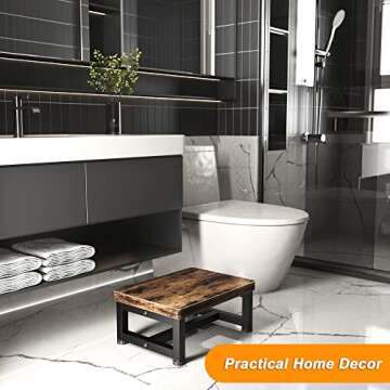 Sturdy Wooden Step Stool for Adults and Kids, 500 LBS Capacity