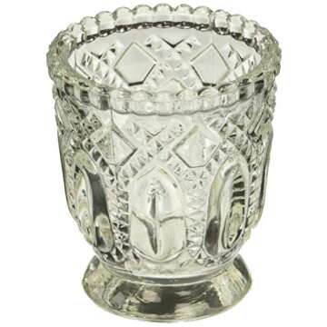 Koyal Wholesale Vintage Glass Candle Holder (Pack of 6), 3 x 2.75