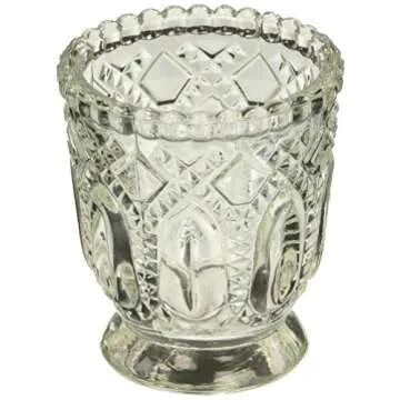 Koyal Wholesale Vintage Glass Candle Holder (Pack of 6), 3 x 2.75