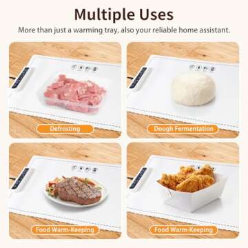 LNNIW Warming Mat for Food,Food Warming Mat,Electric Warming Tray for Buffets Party and Home Daily Use,Heating Fastly in 10s,Portable Design,Timed Function for Your Family.