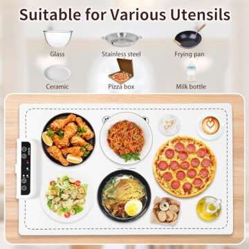 LNNIW Warming Mat for Food,Food Warming Mat,Electric Warming Tray for Buffets Party and Home Daily Use,Heating Fastly in 10s,Portable Design,Timed Function for Your Family.