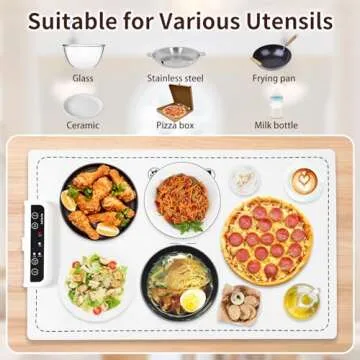 LNNIW Warming Mat for Food,Food Warming Mat,Electric Warming Tray for Buffets Party and Home Daily Use,Heating Fastly in 10s,Portable Design,Timed Function for Your Family.