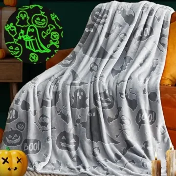 Halloween Blanket 50x60 - Soft Glow in The Dark Fleece Throw