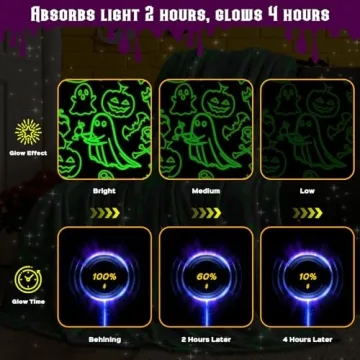 Glow in The Dark Halloween Blanket for Kids & Home
