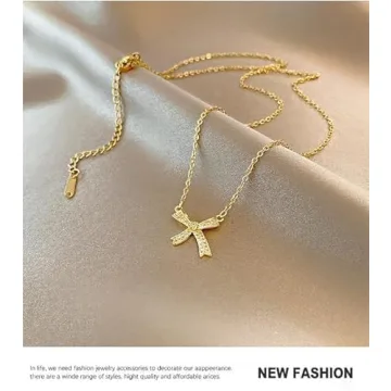 Dainty PENXFHZ Bow-Tie Necklace for Elegant Women