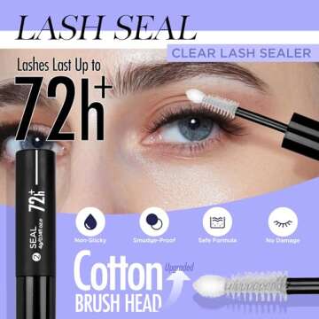 Lash Bond and Seal, BEYELIAN Cluster Lash Glue Mascara Wand for Lash Clusters, DIY Eyelash Extension Bond & Seal Strong Hold & Latex Free Waterproof for Personal Makeup Strong Hold 72 Hours
