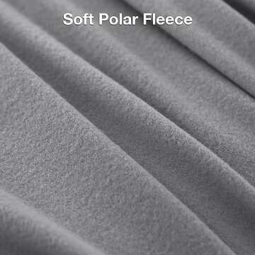 Softan Fleece Queen Sheets Set 4-Piece Microfleece Bed Sets with 15" Deep Pocket Fitted Sheet, Fuzzy Velvet Sheets for Queen Size Bed，Light Grey