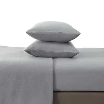 Softan Fleece Queen Sheets Set 4-Piece Microfleece Bed Sets with 15" Deep Pocket Fitted Sheet, Fuzzy Velvet Sheets for Queen Size Bed，Light Grey