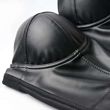 ELLACCI PU Leather Bustier Crop Top Gothic Punk Push Up Women's Corset Top Bra Black X-Large