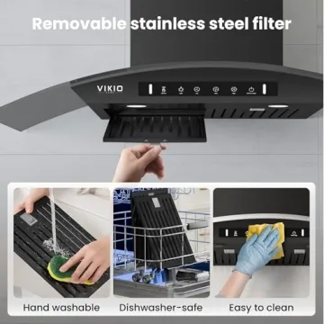 Stylish 30" 900 CFM Wall-Mounted Range Hood with Gesture Control