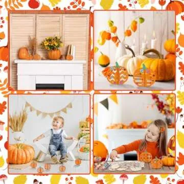 Fennoral 10 Pack Wooden Pumpkin Crafts for Kids Make You Own 3D Pumpkin DIY Coloring Wooden Fall Art and Craft for Girls Boys Table Window Decoration Halloween Autumn Thanksgiving Gifts