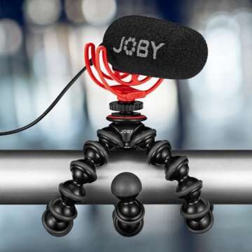 Joby Wavo On-Camera Vlogging Compact Microphone Super Cardioid Pattern with Rycote Duo-Lyre for Smartphone, CSC, Mirrorless, Vlogging, Youtuber, Podcast, IRL, Content Creators