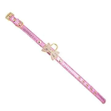 LOVPE Gold Bling Diamond Collar for Small Dogs and Cats