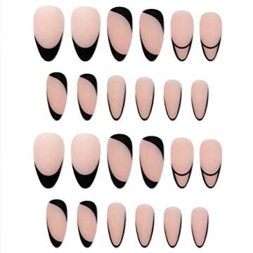 Enppode French Tip Press on Nails Medium Stick on Nails for Women - Durable & Stylish